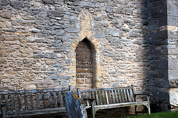 Blocked doorway in the south wall of the tower March 2012